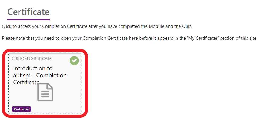 Certificate Click